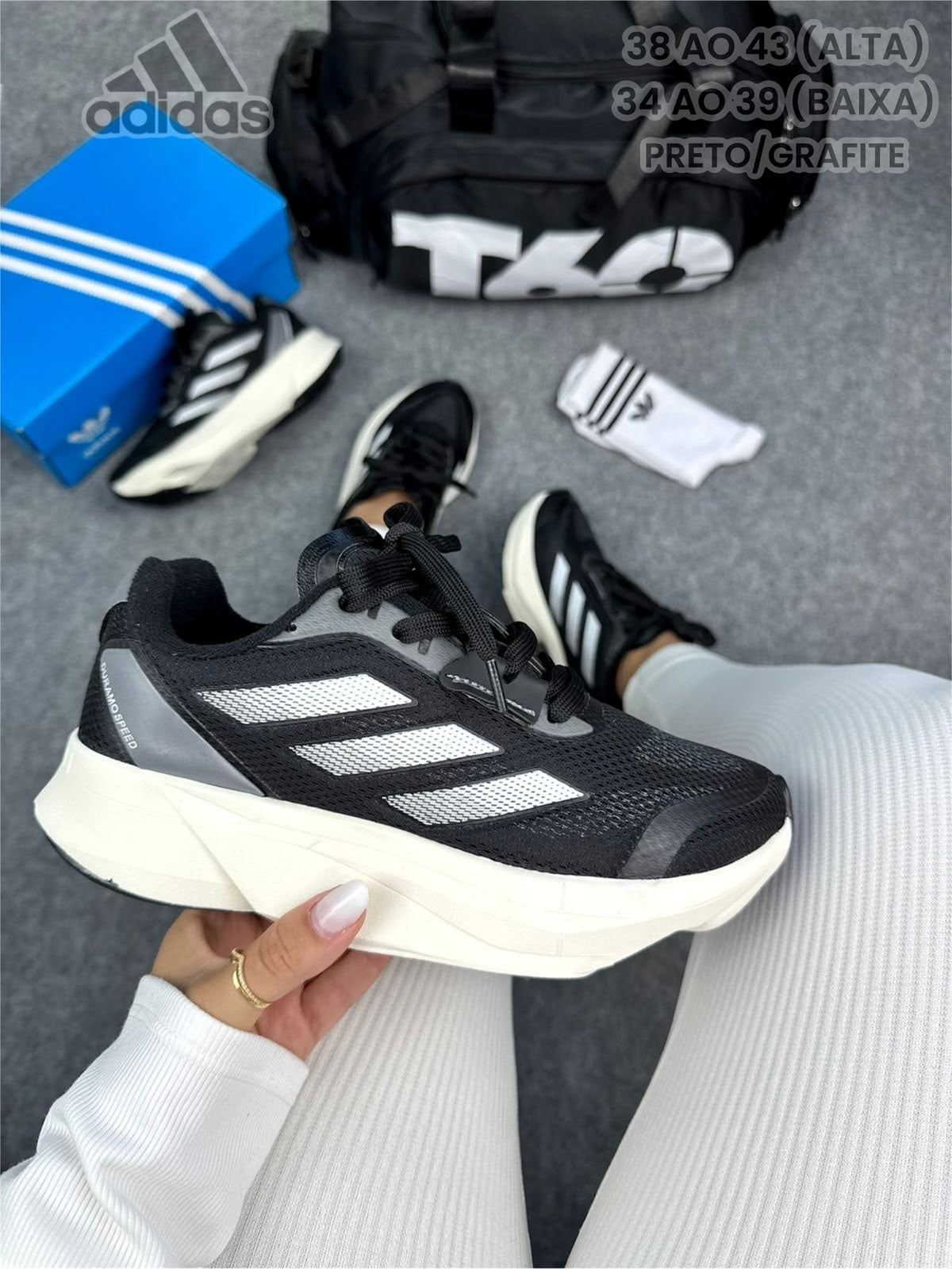 ADIDAS DURAMA PRATO E BRANCO